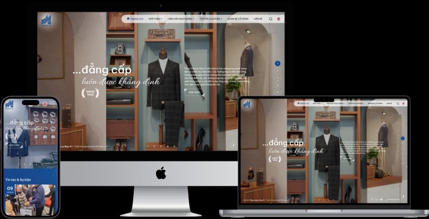 Giao diện website Tổng công ty May 10