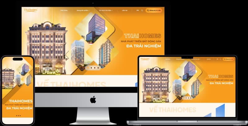 Giao diện website Hệ sinh thái Bất động sản Thái Homes